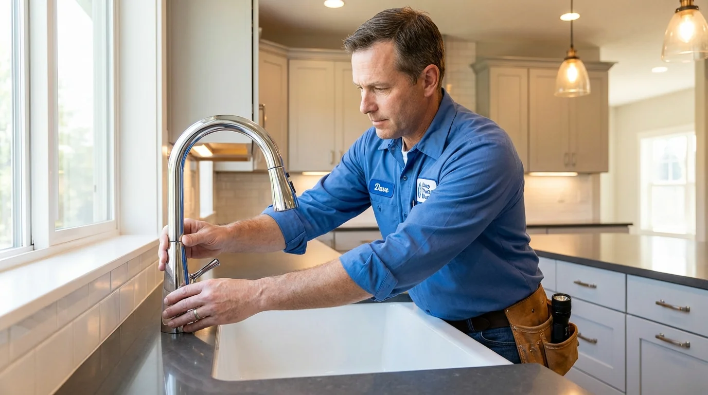 Kitchen faucet installation by Johns Plumbing LLC in Lawrence
